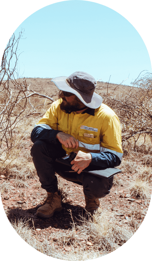 sunlit echoes team member crouching