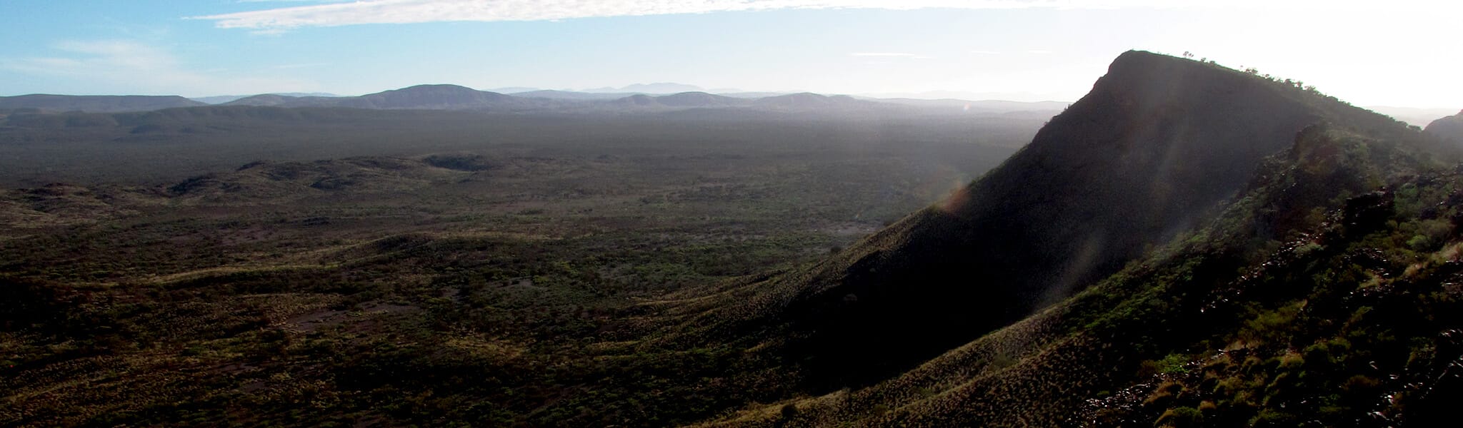 Mountain ridge in arid landscape greater para