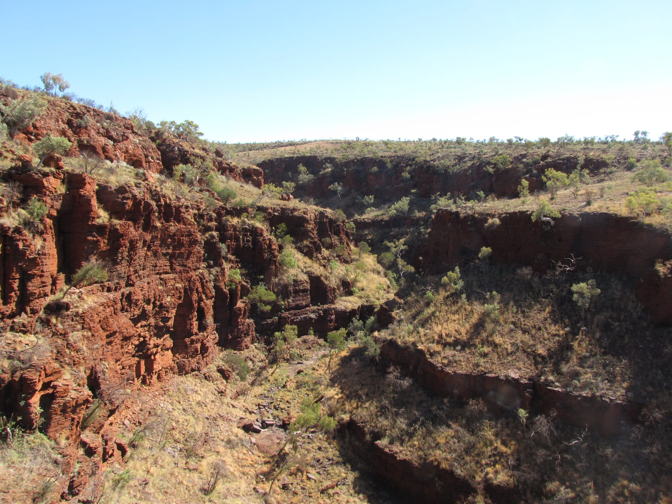 Rugged cliffs under clear skies